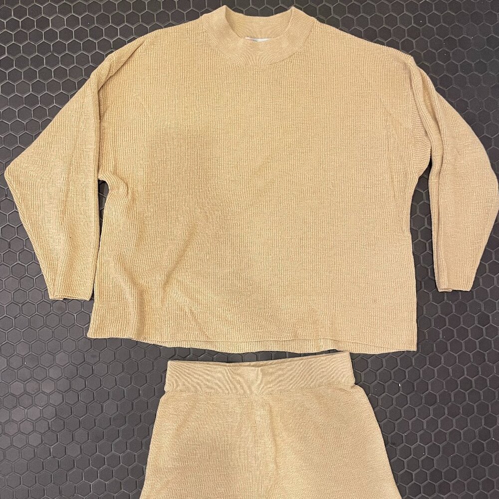 Free People Cream Crew Neck Sweater